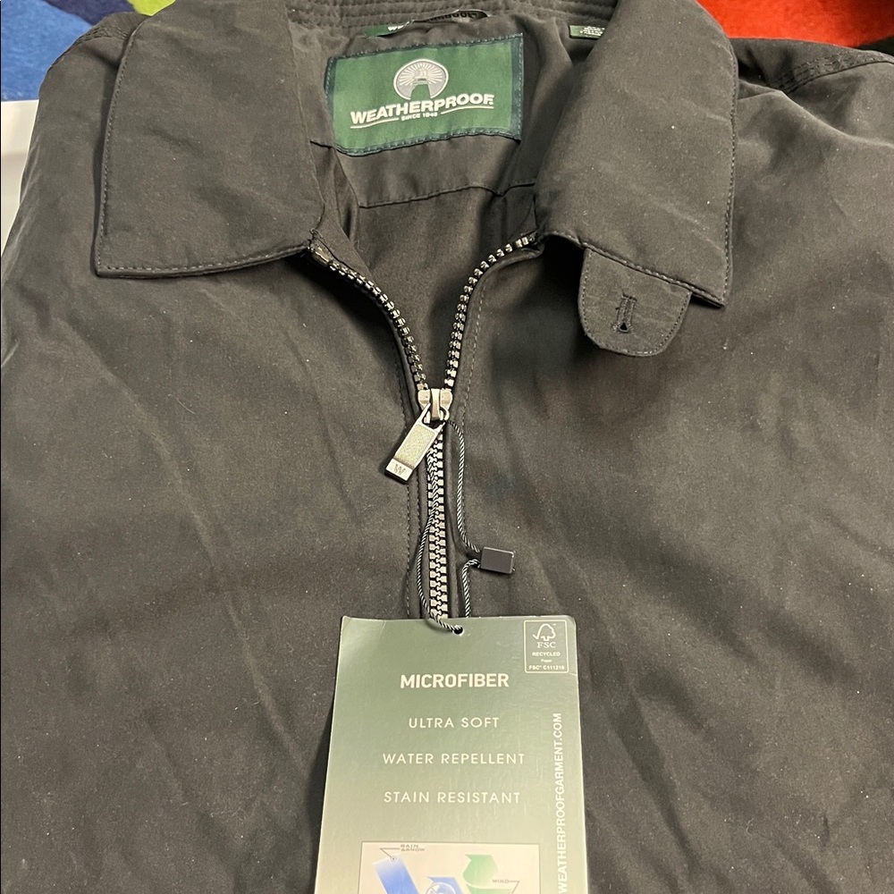 Weatherproof Men's microfiber, water, repellent &  stain resistant black XL